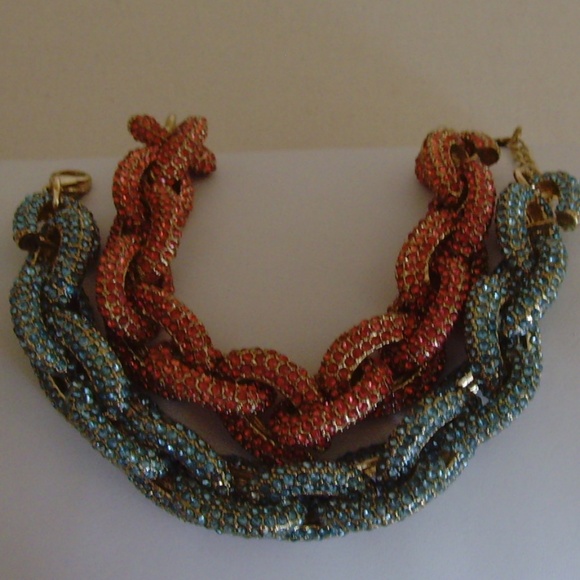 BaubleBar Pink Rhinestone Link Chain Bracelet NEW - Picture 15 of 15